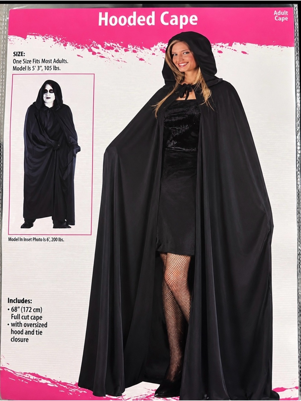 Hooded Cape Kids Costume - Black